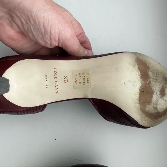 Cole Haan Grand Os Neara Womens Burgundy Leather Heels Pumps Shoes Size 8. - Picture 7 of 7